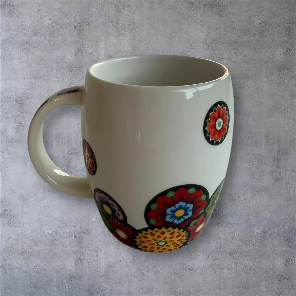 Starbucks Coffee Mug Cup KOREA 2013 Dancheong Floral Art Design 16oz